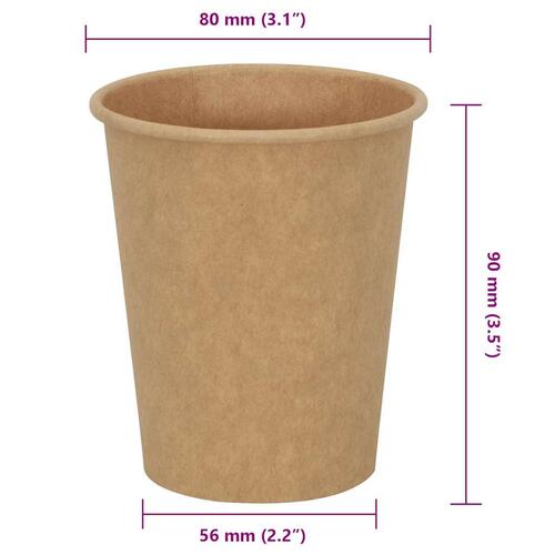 Kaffekopper af papir 1000 stk. 8oz 200ml brun