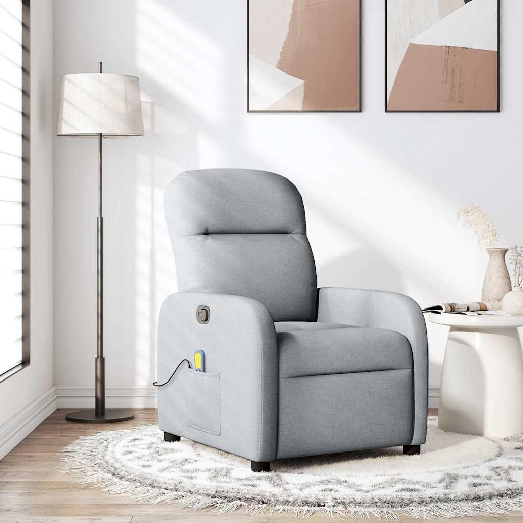 Massagestol stof lysegrå