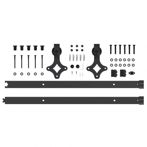Skinnesæt til skydedør 152,5 cm - stål, sort