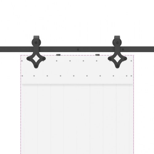 Skinnesæt til skydedør 152,5 cm - stål, sort