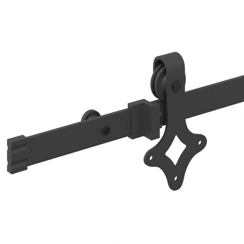 Skinnesæt til skydedør 152,5 cm - stål, sort