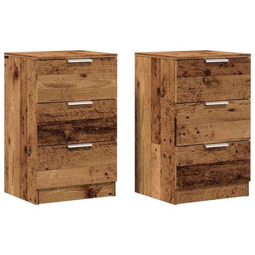 Sengeborde 2 stk. 40x36x65 cm konstrueret træ gammelt trælook