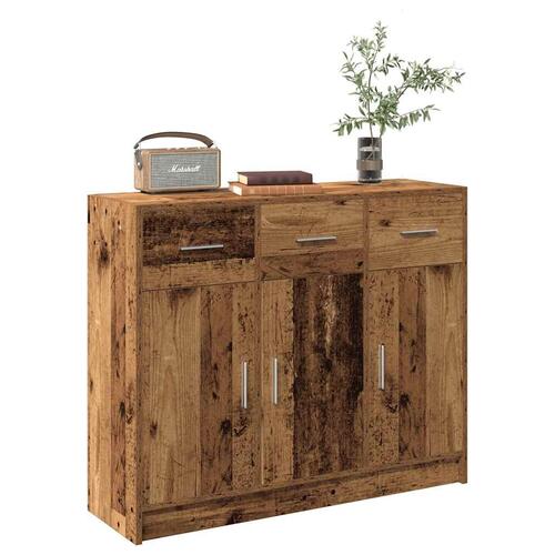 Skænk 91x28x75 cm konstrueret træ antikt træ