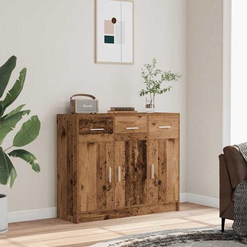 Skænk 91x28x75 cm konstrueret træ antikt træ
