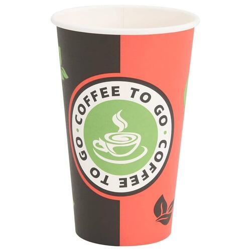 Papirkaffekopper 1000 stk. 16oz 400ml rød og sort