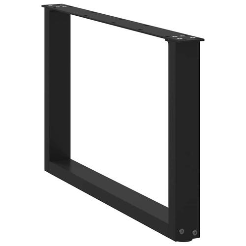 Sofabordben U-formet 2 stk. 70x(42-43) cm stål sort