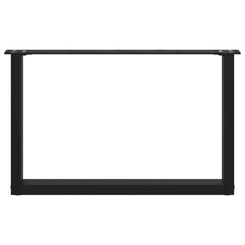 Sofabordben U-formet 2 stk. 70x(42-43) cm stål sort