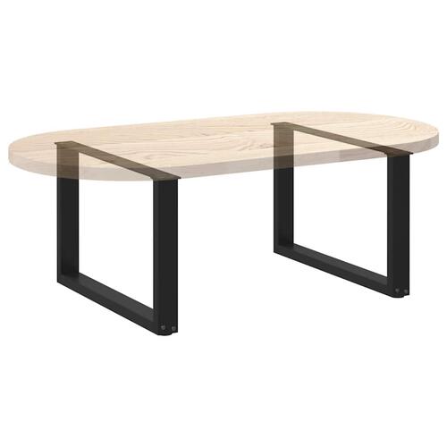 Sofabordben U-formet 2 stk. 70x(42-43) cm stål sort