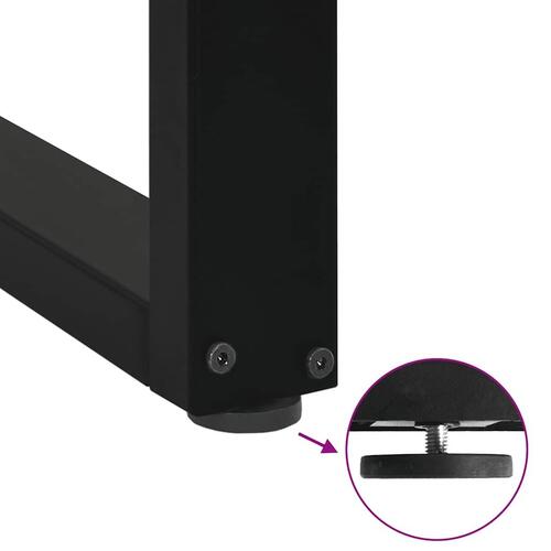 Sofabordben U-formet 2 stk. 70x(42-43) cm stål sort