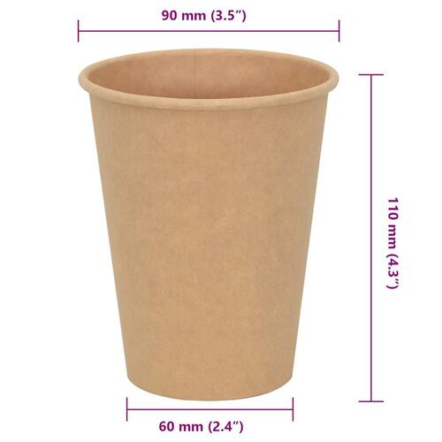Kaffekopper af papir 1000 stk. 12oz 300ml brun