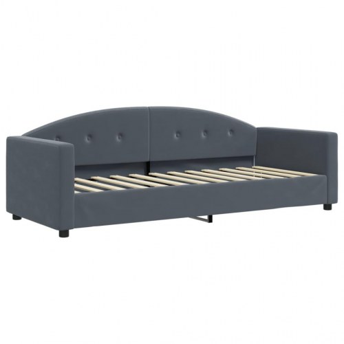 Daybed 80×200 cm i velour - mørkegrå sengeramme/sovesofa