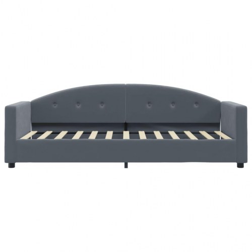 Daybed 80×200 cm i velour - mørkegrå sengeramme/sovesofa