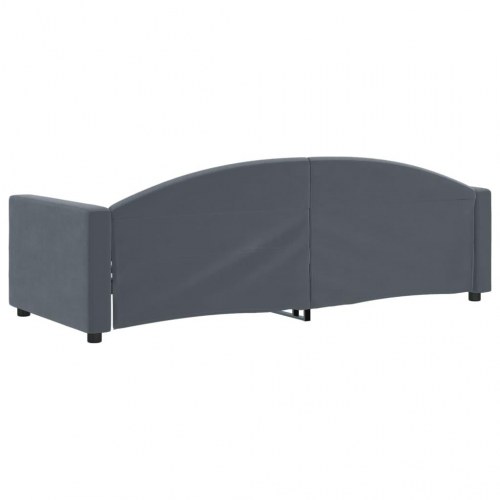 Daybed 80×200 cm i velour - mørkegrå sengeramme/sovesofa