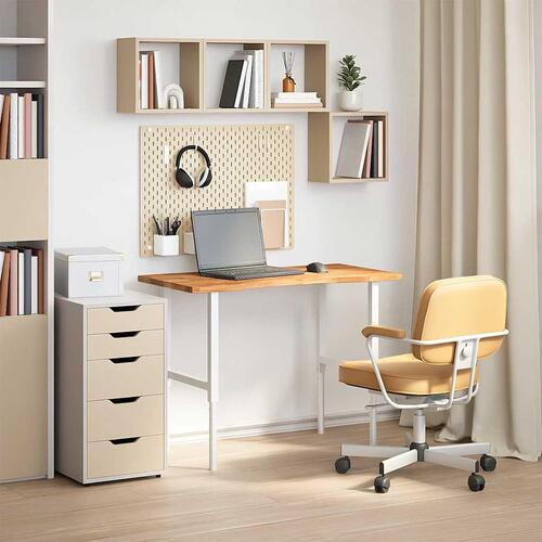 Bordplade 100x50x2,5 cm massivt egetræ rektangulær lysebrun