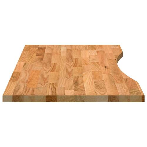 Bordplade 100x50x2,5 cm massivt egetræ rektangulær lysebrun