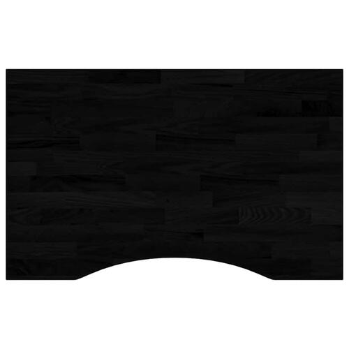 Bordplade 80x60x2,5 cm massivt egetræ rektangulær mørkebrun