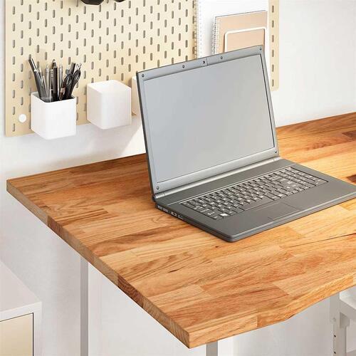 Bordplade 100x80x2,5 cm massivt egetræ rektangulær lysebrun
