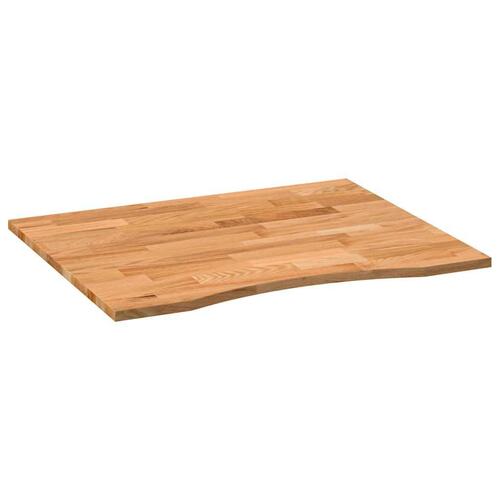 Bordplade 100x80x2,5 cm massivt egetræ rektangulær lysebrun