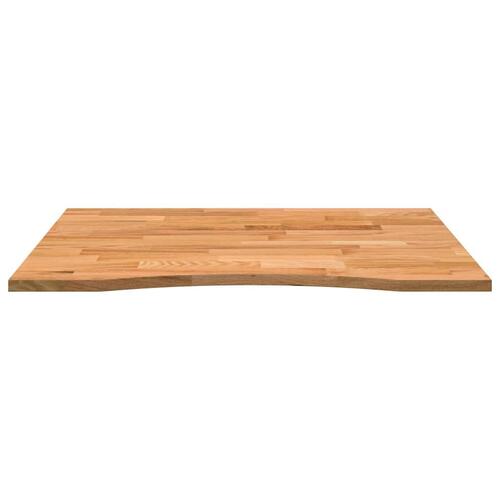Bordplade 100x80x2,5 cm massivt egetræ rektangulær lysebrun
