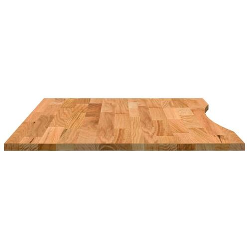 Bordplade 100x80x2,5 cm massivt egetræ rektangulær lysebrun