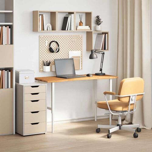 Bordplade 120x60x2,5 cm massivt egetræ rektangulær lysebrun