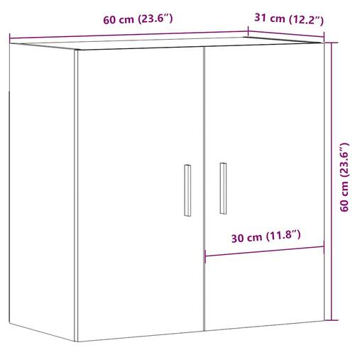 Vægskab 60x31x60 cm konstrueret træ antikt træ