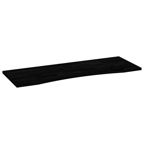 Bordplade 140x50x2,5 cm massivt egetræ rektangulær mørkebrun