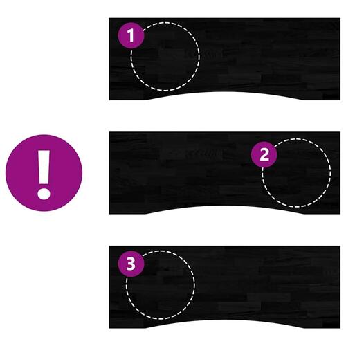 Bordplade 140x50x2,5 cm massivt egetræ rektangulær mørkebrun