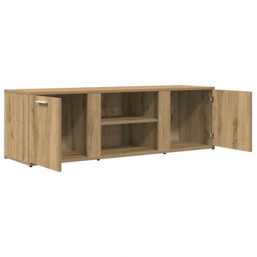 Tv-bord i egetræsfarve - 120 × 34 × 37 cm, konstrueret træ