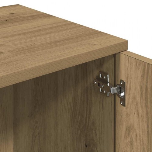 Tv-bord i egetræsfarve - 120 × 34 × 37 cm, konstrueret træ