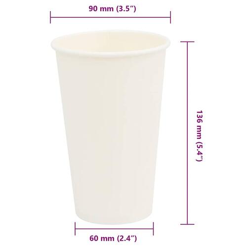 Kaffekopper af papir 1000 stk. 16oz 400ml hvid