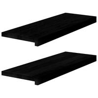 Vindueskarme 2 stk mørkebrun 70x30x2 cm massivt egetræ