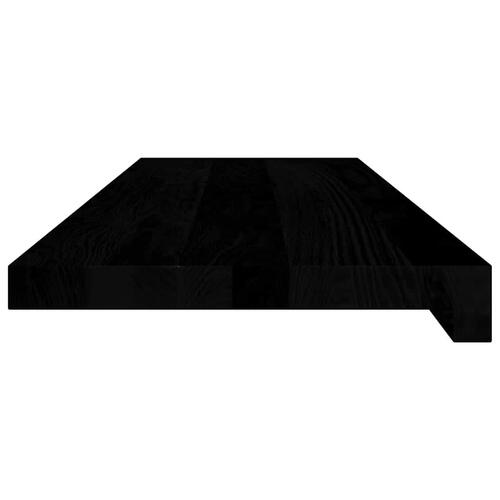 Vindueskarme 2 stk mørkebrun 80x25x2 cm massivt egetræ
