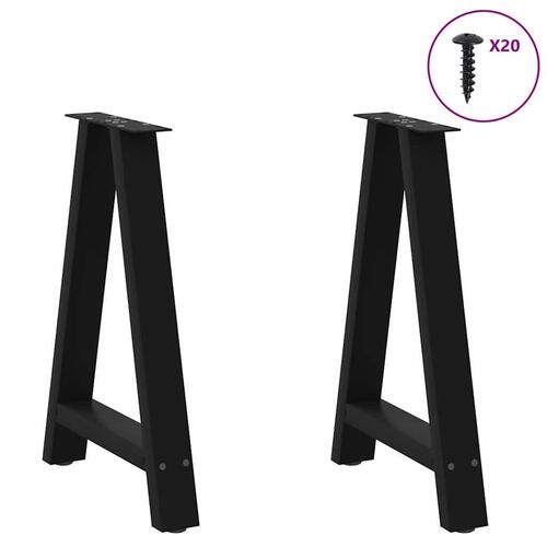 Sofabordben A-formet 2 stk 60x(72-73) cm stål sort