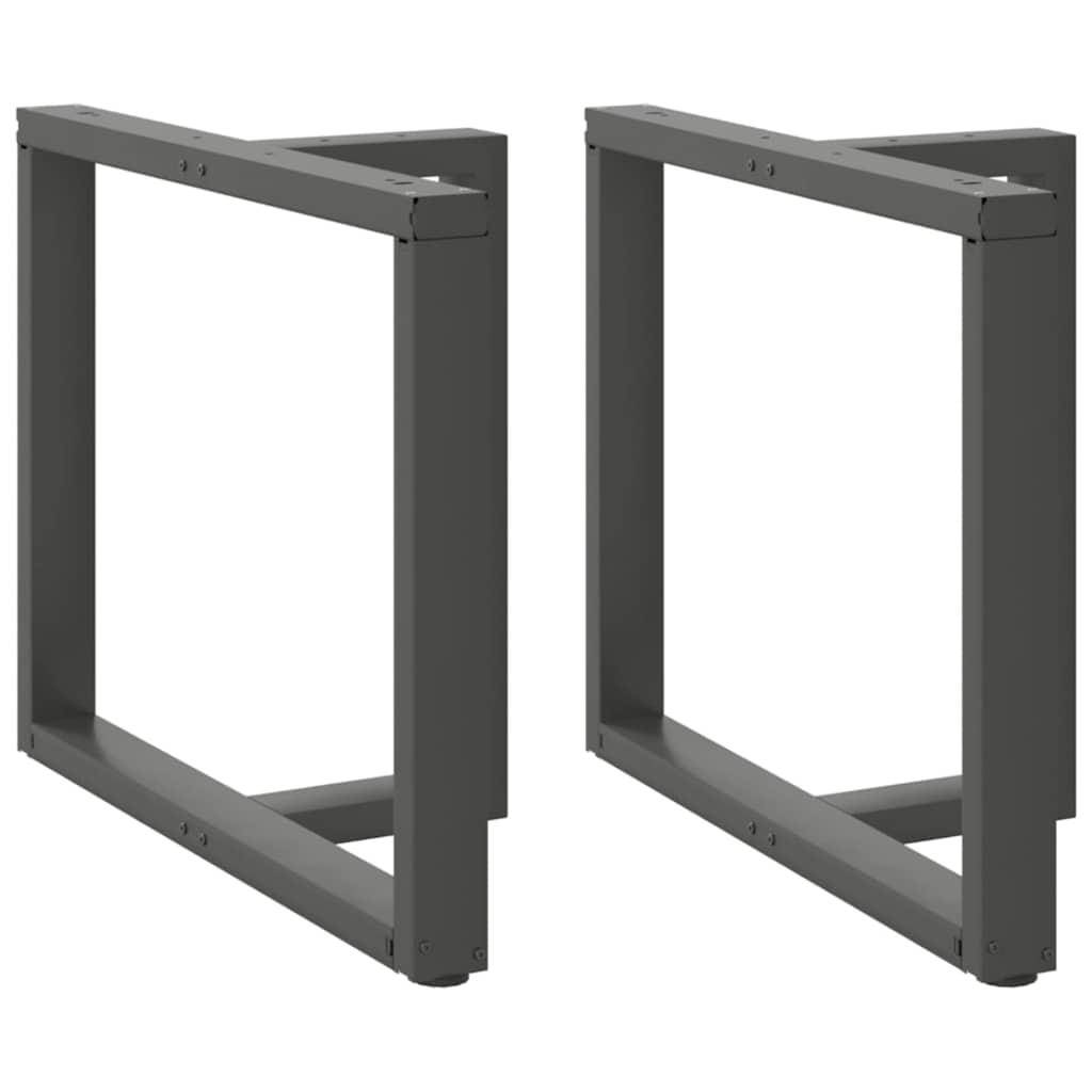 Spisebordsben T-formet 2 stk 90x35x(72-73) cm stål antracitgrå