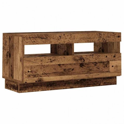 Tv-bord med LED-lys 180×35×40 cm - konstrueret træ, antikt træ