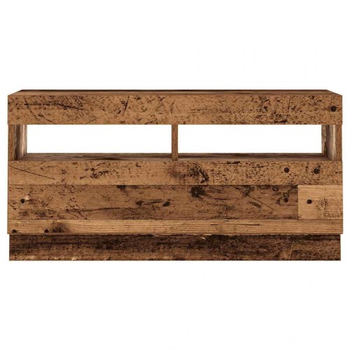 Tv-bord med LED-lys 180×35×40 cm - konstrueret træ, antikt træ