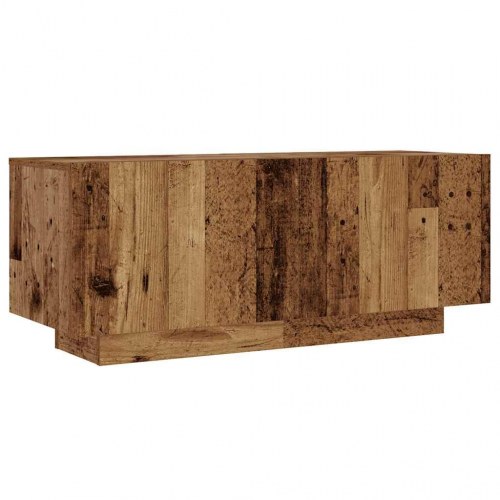 Tv-bord med LED-lys 180×35×40 cm - konstrueret træ, antikt træ