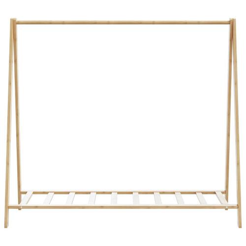 Tøjstativ med hylder 106x34x102 cm bambus