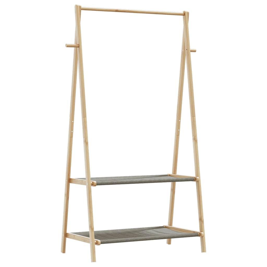 Tøjstativ med hylder 96x45,5x150,5 cm bambus