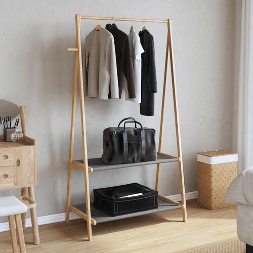 Tøjstativ med hylder 96x45,5x150,5 cm bambus