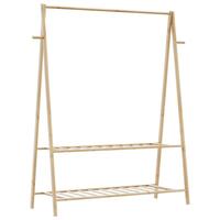 Tøjstativ med hylder 132x45,5x150,5 cm bambus