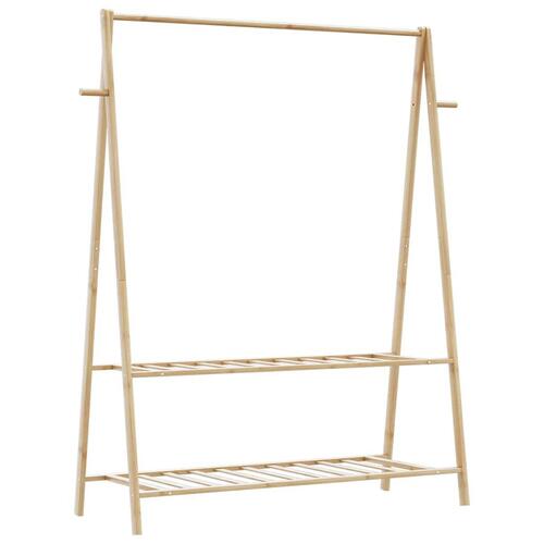 Tøjstativ med hylder 132x45,5x150,5 cm bambus