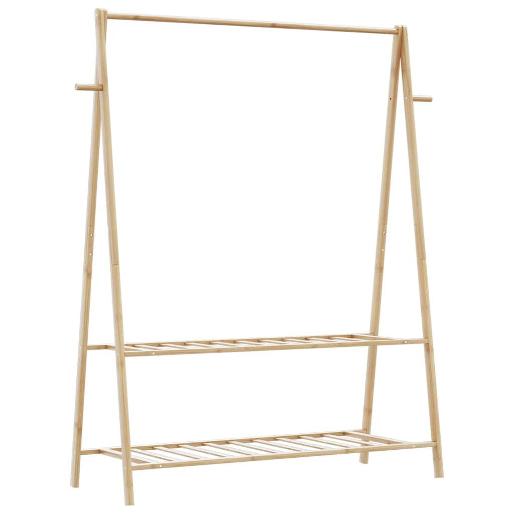Tøjstativ med hylder 132x45,5x150,5 cm bambus