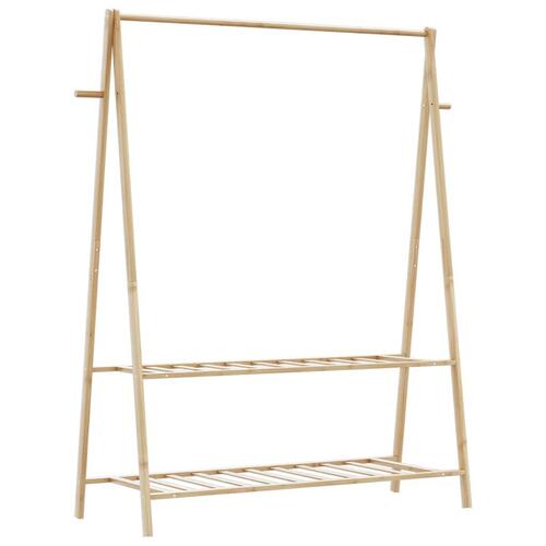 Tøjstativ med hylder 132x45,5x150,5 cm bambus