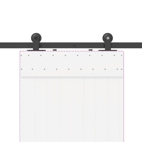 Skinnesæt til skydedør 152,5 cm - stål, sort