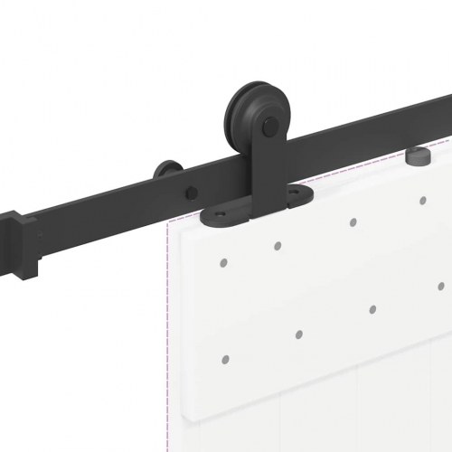 Skinnesæt til skydedør 152,5 cm - stål, sort