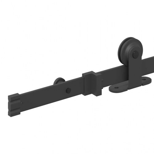 Skinnesæt til skydedør 152,5 cm - stål, sort