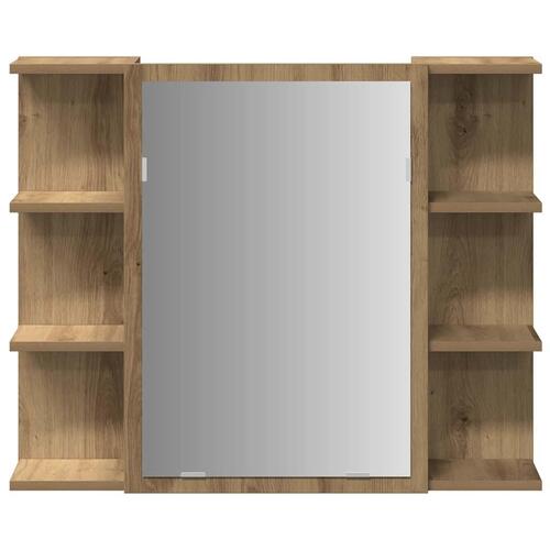 Badeværelsesskab med spejl 80x20,5x64 cm konstrueret træ