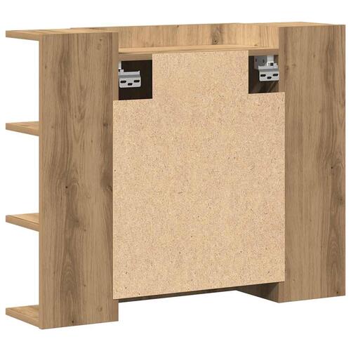 Badeværelsesskab med spejl 80x20,5x64 cm konstrueret træ
